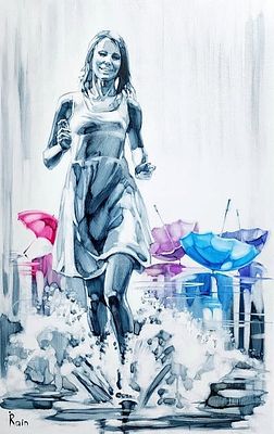 Irena Rain, b. 1963, oil on canvas, 80 by 50 cm signed. Born in Russia, she studied and taught 