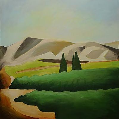 Eran Rubinfeld, acrylic on canvas, 90 by 90 cm, signed