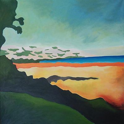 Eran Rubinfeld, acrylic on canvas, 90 by 90 cm, signed