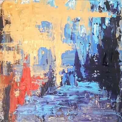 Ahuva Musikansky, acrylic on canvas, 25 by 25 cm. Signed. Ahuva Muzikansky multidisciplinary 