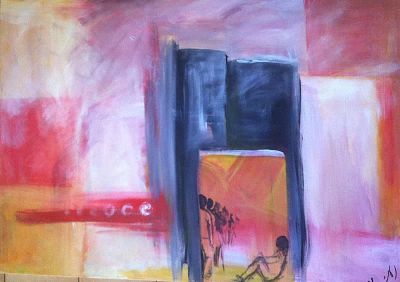 Nomi Berkowiz, b. 1948, Acrylic on canvas, 70 by 100 cm. Signed. Sculptor and painter. Exhibited 