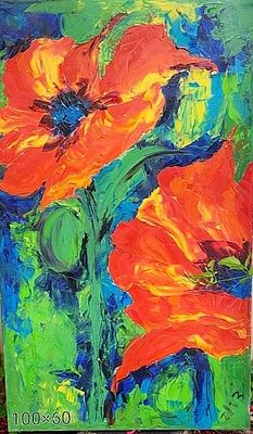 Dorit Dror, Oil on canvas, 100 by 60 cm, signed. Dorit Dror was born in kibbutz Hefziba Israel 