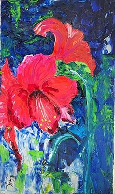 Dorit Dror, Oil on canvas, 120 by 70 cm, signed. Dorit Dror was born in kibbutz Hefziba Israel 