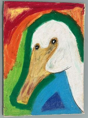 צ.א. טכניקה מעורבת על קרטון, 35 על 25 ס"מ, חתום