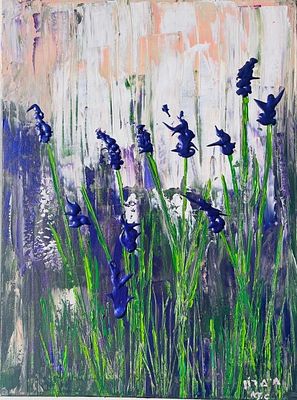 חיים רון, אקריליק על בד, 50 על 45 ס"מ, חתום