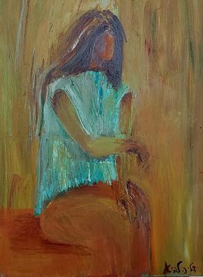 דליה לביא, שמן על בד, 90 על 60 ס"מ, חתום