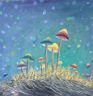 אורטל שמר, נ.1958. שמן על בד, 50 על 50 ס"מ, חתום