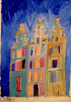 שמוליק סלמה, נ.1962, אקריליק על נייר, 100 על 70 ס"מ, חתום