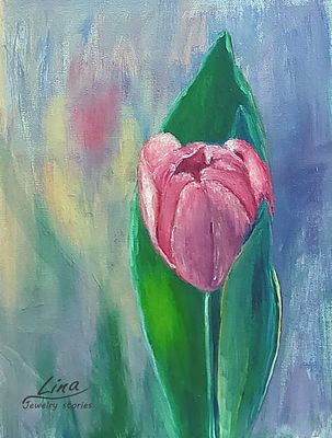 לינה כוגנוב. נ.1963. שמן על בד, 30 על 25 ס"מ, חתום, ממוסגר. 2024 תערוכה "ארבעת היסודות" בגלריה 