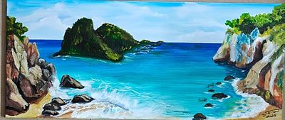 אורנה בסה, אקריליק על בד, 30 על 70 ס"מ, חתום