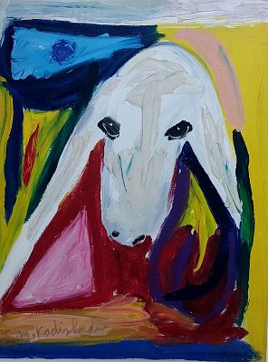 מנשה קדישמן, 2015 - 1932, שמן על בד 60/80 ס"מ. אישור מקוריות . לא ממוסגר