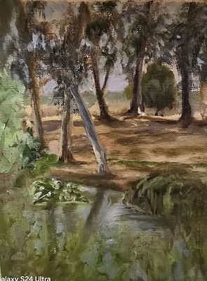 תמר לבון זקס, שמן על בד, 23 על 18 ס"מ, חתום, כולל מסגרת: 35 על 30 ס"מ