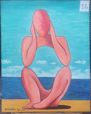 Igal Lichtenstein, 1953- 2024, oil on canvas, 50 by 40 cm, signed. Iigal Lichtenstein, born in 