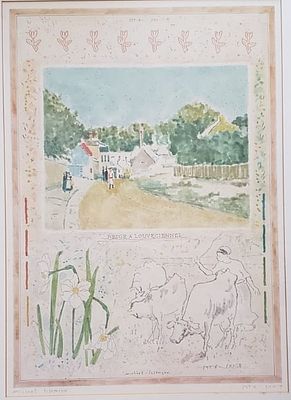 מיכאל אייזמן, הדפס צבעוני חתום ומוסגר (לא ממוספר)