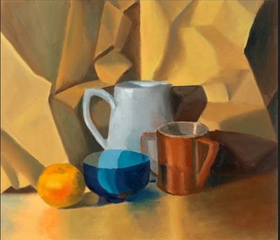 אלה שמעוני, נ.1946, שמן על בד, 42 על 48 ס"מ חתום. ילידת 1946 מוסקבה, בריה"מ 
למדה אצל הציירים: 