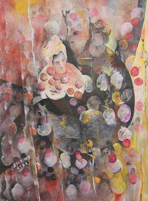 דסי רביד, אקריליק על בד, 61 על 46 ס"מ, חתום. נולדתי בתל אביב, 1955. חברת קיבוץ גברעם. 
חברה 