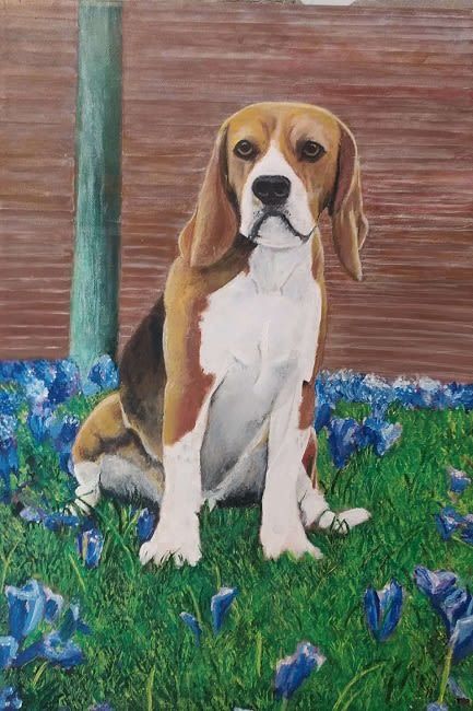 Michali Gil, n. 1973, acrylic on canvas, 45 by 30 cm, signed