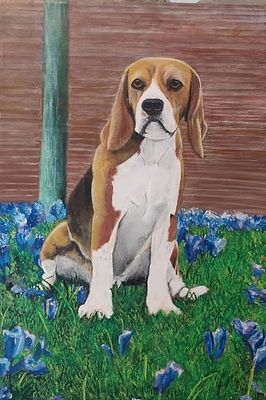 מיכלי גיל, נ. 1973, אקריליק על בד, 45 על 30 ס"מ, חתום