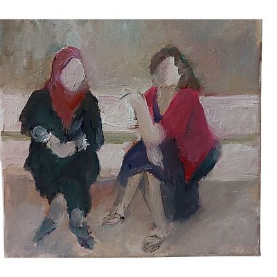 איליי (אילנה) גרינברג, נ. 1959, שמן על בד , 20 על 20 ס"מ, חתום. תערוכת יחיד אצל עמליה ארבל 