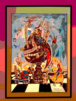 אריה טופור, נ. 1948, אקריליק על בד, 40 על 30 ס"מ, חתום