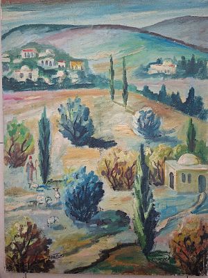 פרי מוס, שמן על בד, 68 על 49 ס"מ, חתום