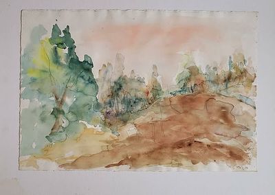 M. Kedar, aquarelle on paper, 50 x 73 cm.