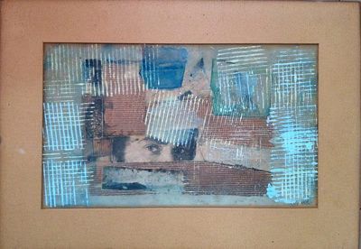 Zelig Marcuse Magda, gouache collage on paper, 23 by 39 cm. Signed.