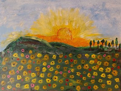 Dina Normand, aquarelle on canvas, 41 by 51 cm, signed