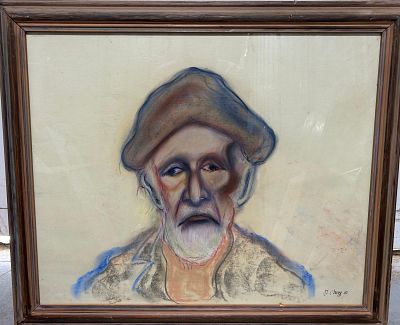 יצחק שרז (1932-2016), פסטל על נייר, 52 על 63 ס"מ, חתום וממוסגר, מידות כולל מסגרת: 54 על 65 ס"מ. 