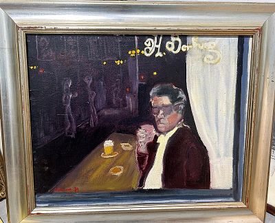 יצחק שרז (1932-2016), שמן על בד, חתום וממוסגר, מידות עם מסגרת 54 על 65 ס"מ. יצחק שרז היה צייר 