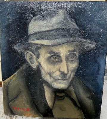 יצחק שרז (1932-2016), שמן על בד, 46 על 41 ס"מ. חתום. . יצחק שרז היה צייר, מיוחד, שונה וייחודי 
