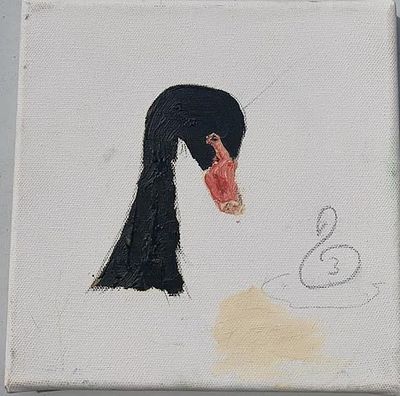 צ.א. שמן על בד, 20 על 20 ס"מ. חתום