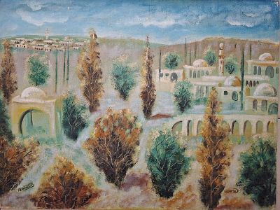 פרי מוס, שמן על בד (לא מתוח), 52 על 70 ס"מ, חתום