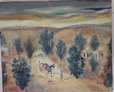 פרי מוס, שמן על בד, 48 על 58 ס"מ, חתום