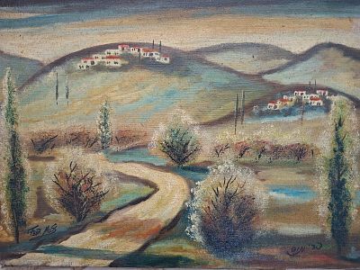 פרי מוס, שמן על בד, 30 על 40 ס"מ, חתום