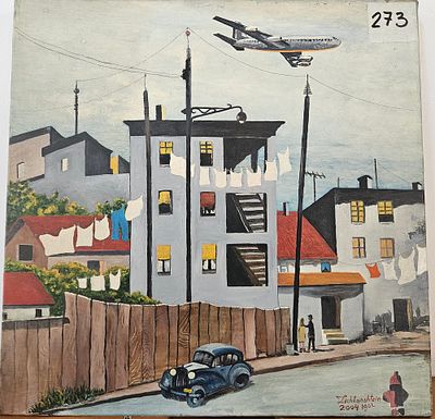 יגאל ליכטנשטיין, שמן על בד, 40 על 40 ס"מ, חתום. יגאל ליכטנשטיין, יליד 1953 תל אביב, לא יישר קו 
