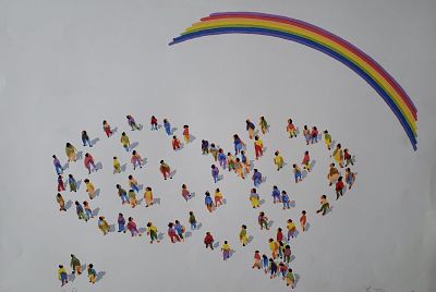 יגאל זמר, ליטוגרפיה. אהבה.53 על 76 ס"מ. חתום לא ממוסגר
