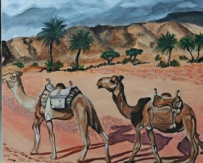 אורנה בסה, אקריליק על בד, 40 על 50 ס"מ, חתום