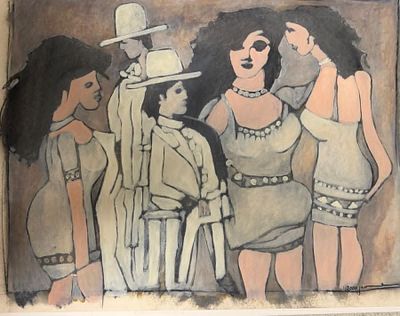 אבי בן שמחון, שמן על בד, 73 על 150 ס"מ, חתום. אבי בן שמחון, נולד בפאס שבמרוקו בשנת 1947, וזמן 