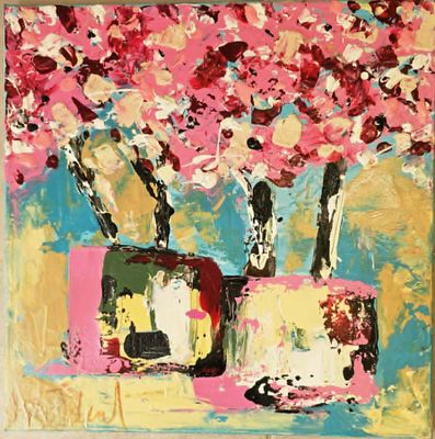 מירית שעתל, נ.1976, אקריליק על בד, 40 על 40 ס"מ, חתום