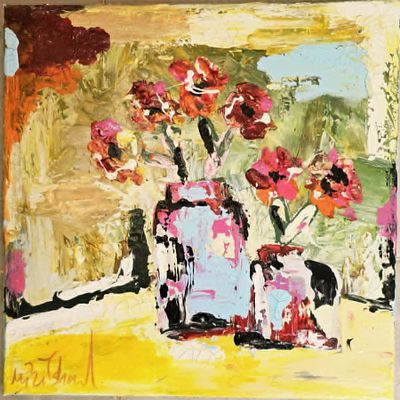 מירית שעתל, נ.1976, אקריליק על בד, 40 על 40 ס"מ, חתום
