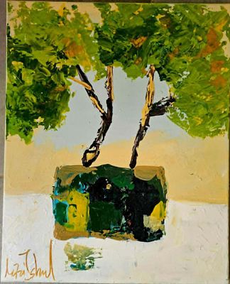 מירית שעתל, נ.1976, אקריליק על בד, 50 על 40 ס"מ, חתום