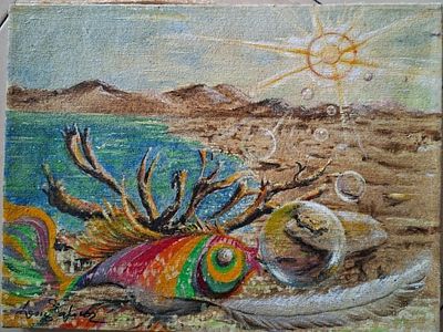 לאון סטפונר, שמן על בד, 24 על 32 ס"מ, חתום