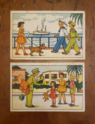 פרץ רושקביץ - לוט 2 גלויות משנת 1955 
. מתוך ויקיפדיה 
פרץ רושקביץ -מאייר ישראלי, יליד גרמניה 