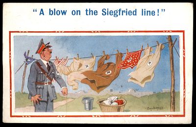 יודאיקה : מלחמת העולם II - גלוית תעמולה אנטי נאצית. הודפסה באנגליה