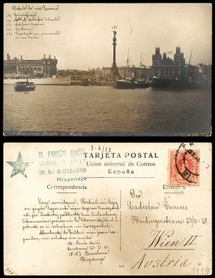 יודאיקה : אספרנטו גלויה שנשלחה בספרד 1919