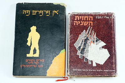 זוג ספרים בנושא השואה ציורי ילדים מהגטו