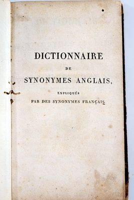 מילון צרפתי אנגלי, שנת 1812, ספר עתיק מהדורה שנייה.