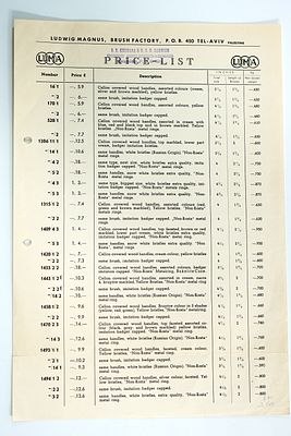 מכירון מתקופת המנדט של חברת לומה שהייתה בתל אביב ליצור מברשות לודביג מגנוס.