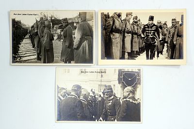 שלוש גלויות של המלך קרל הראשון, קיסר אוסטריה.